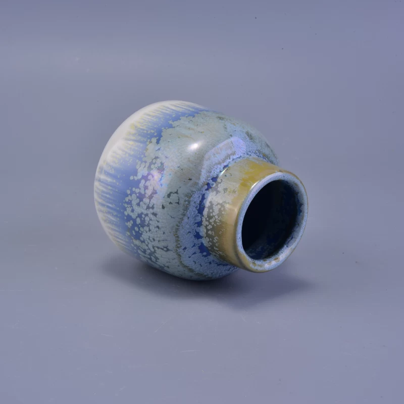 Elegent blue glazing ceramic scent diffuser bottle