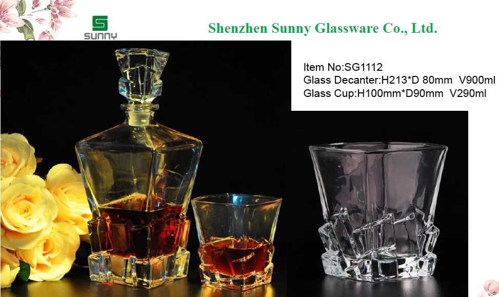 New arrived exquisite whiskey glass decanter and cocktail glasses