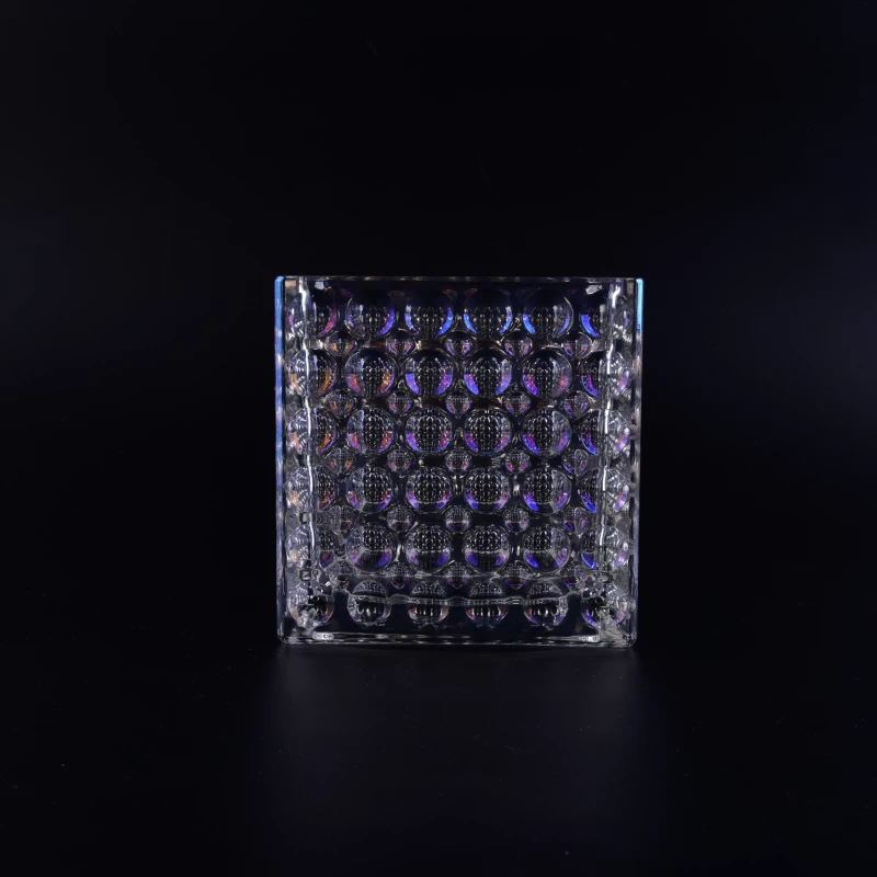New product crystal round dot square candle holder glass 