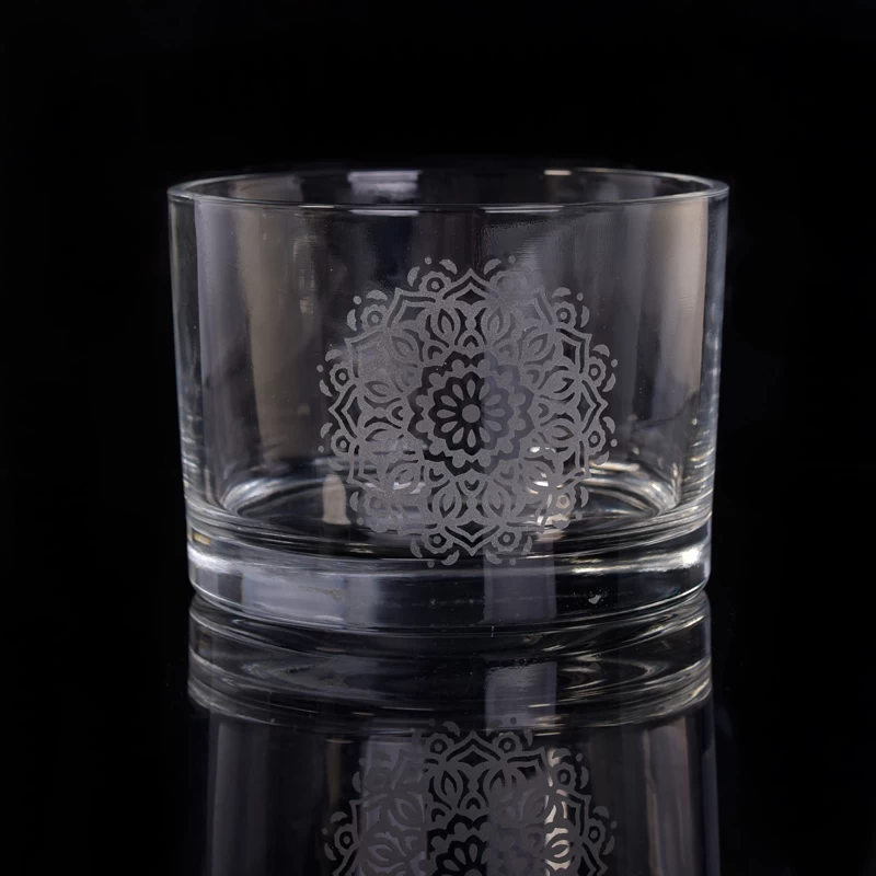 Clear Replacement Glass Candle Holders with Laser Engraved Etching Logo