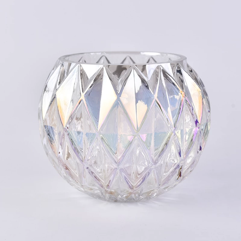 diamond glass candle bowl