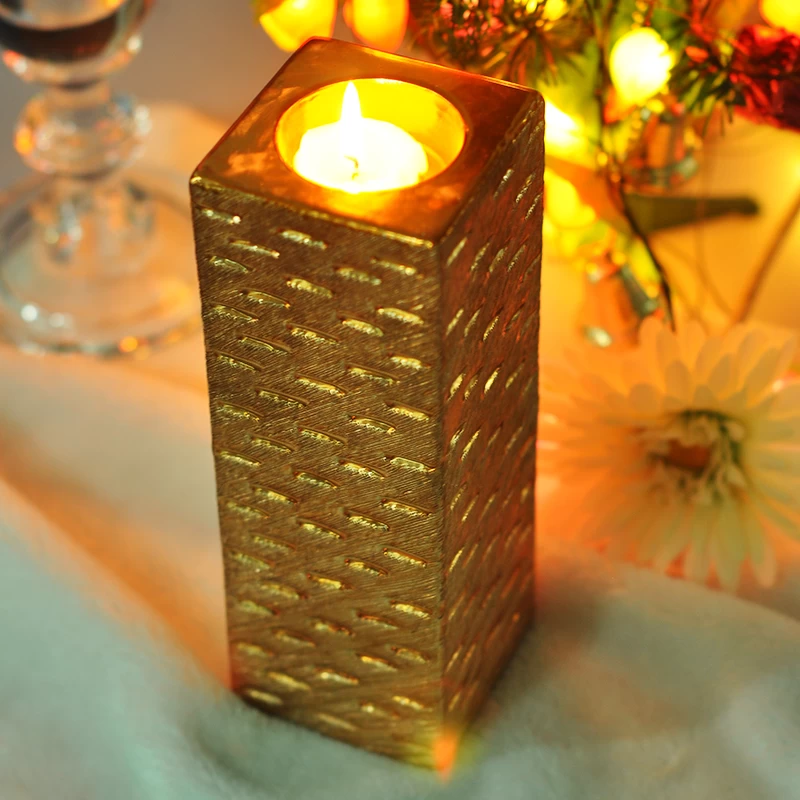 golden tealight candle holder