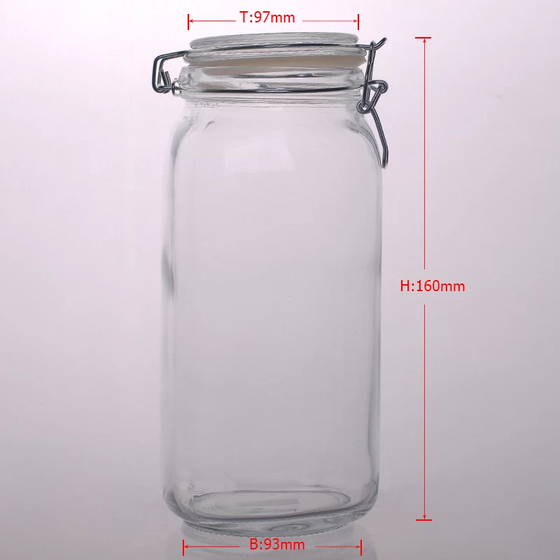 2L Airtight glass food container