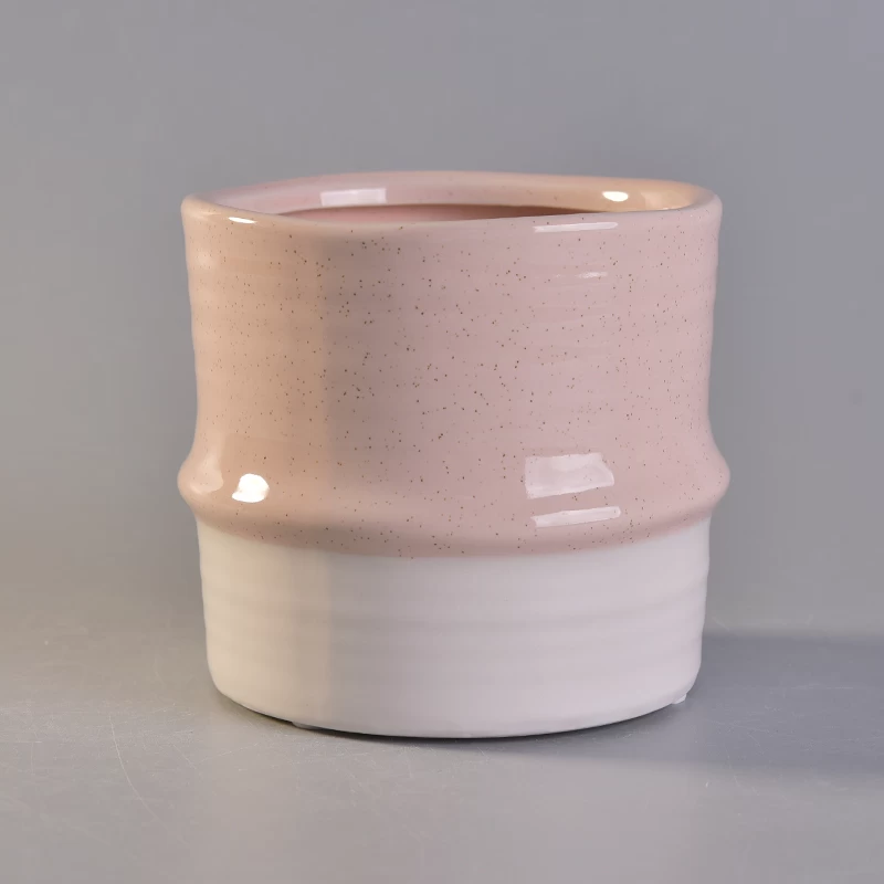 unique design ceramic candle jars with matte white for home decor 