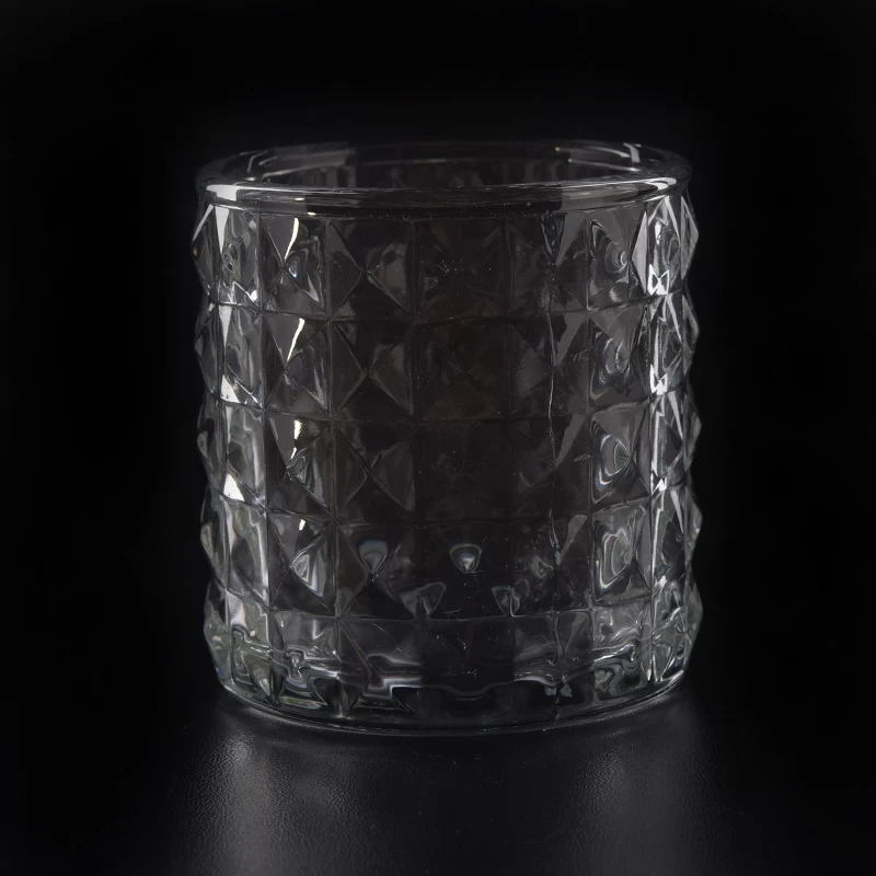 Whitel clear glass candle holders with logo customized