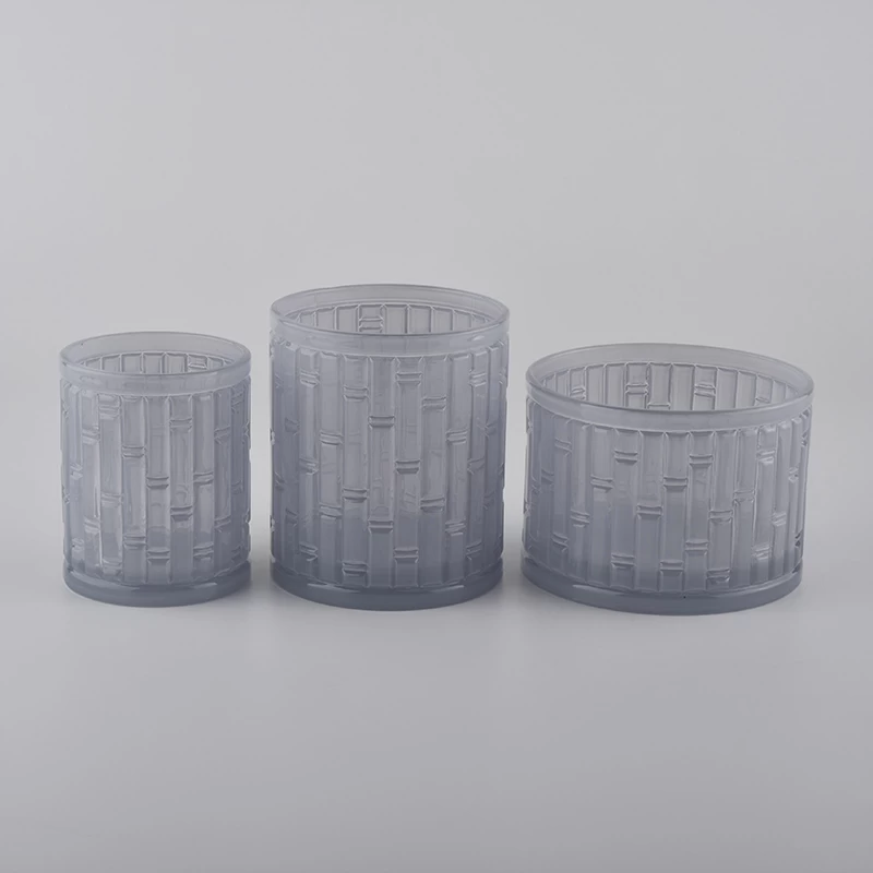 500ml Embossed candle container glass