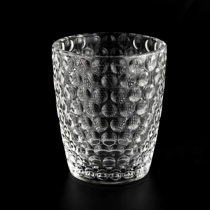 10oz dot patterned glass candle vessel with home decor