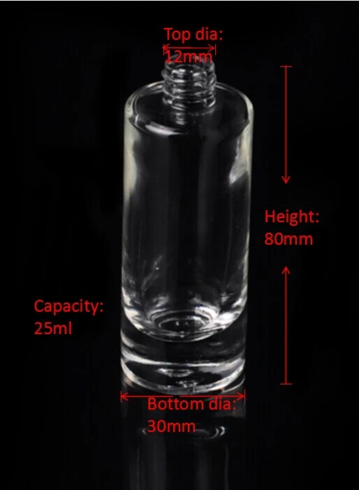 Round transparent glass perfume bottle