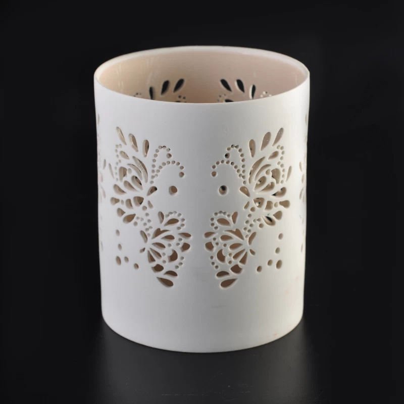 Elegant carving tealight holders ceramic candle holder