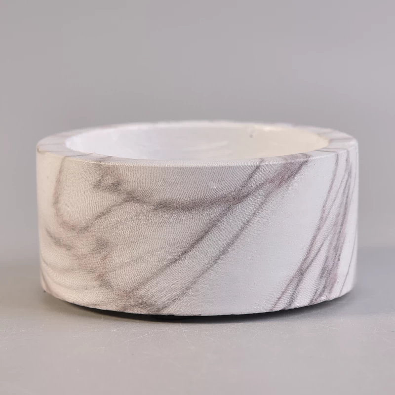 marble pattern cement candle holder decoration
