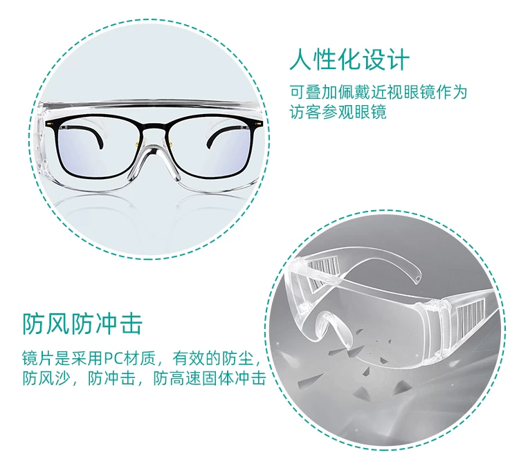 安全防冲击透明护目镜可预防冠状病毒