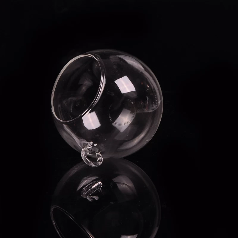 Hanging glass ball tealight holder