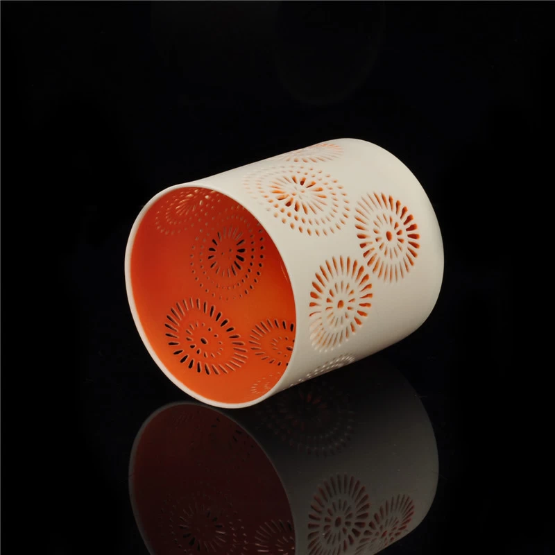 Colored Christmas Hollow Ceramic votive Candle Jar