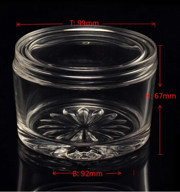 Crystal glass candle jar with lid