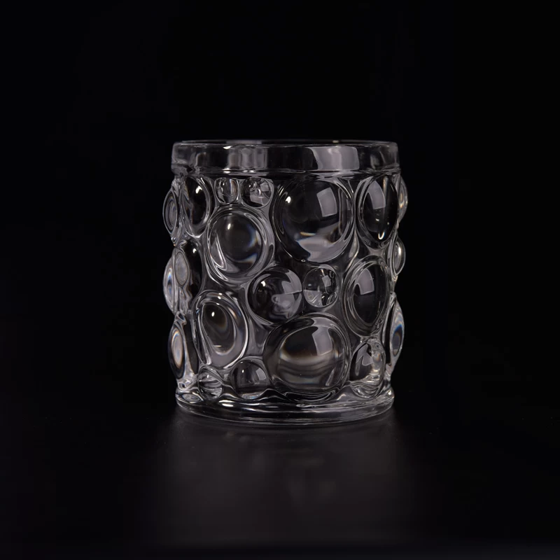 hobnail emboss glass candle jar