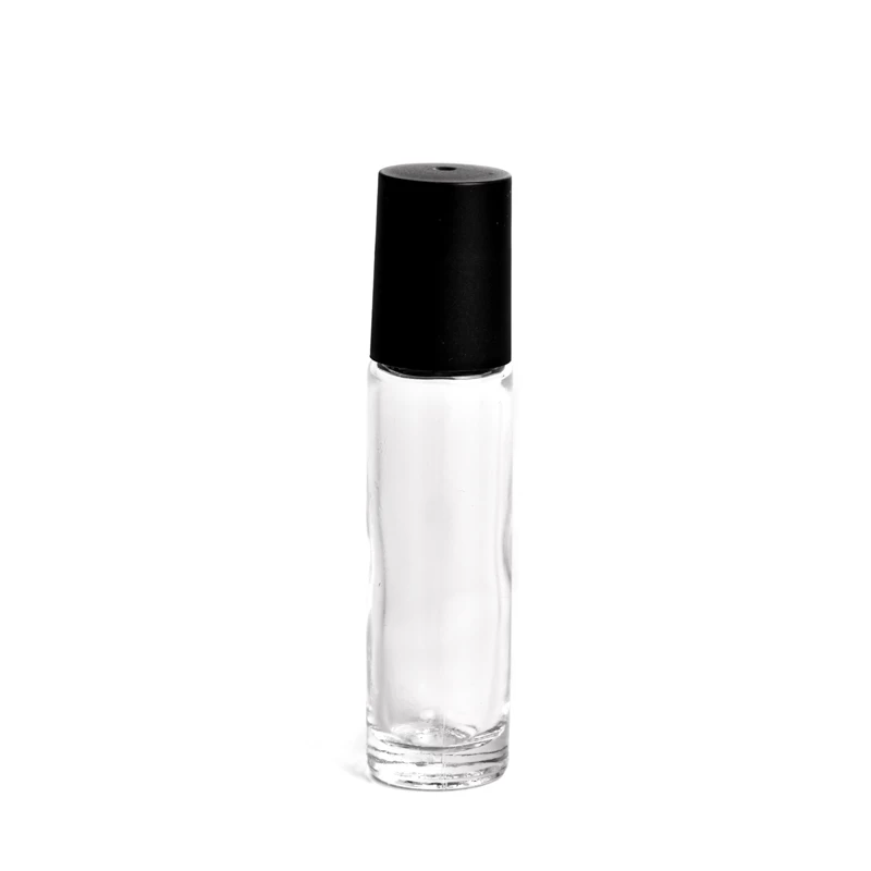Clear Glass Bottle with Black lid Small Capacity Perfume Essential Oil wholesale
