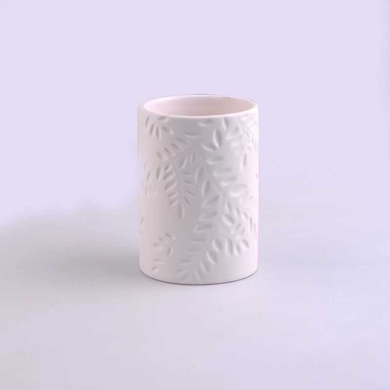 Flower patterned ceramic candle holders