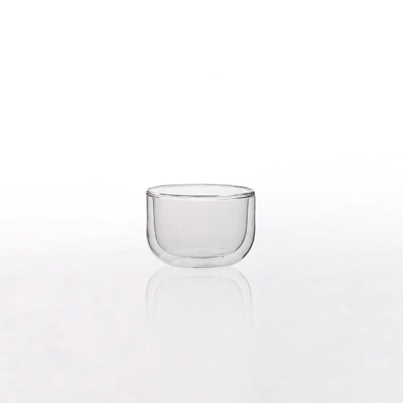 borosilicate double wall glass tea cup