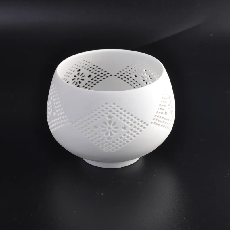 Bowl Shape White Decorative Tealight Ceramic Candle Holder