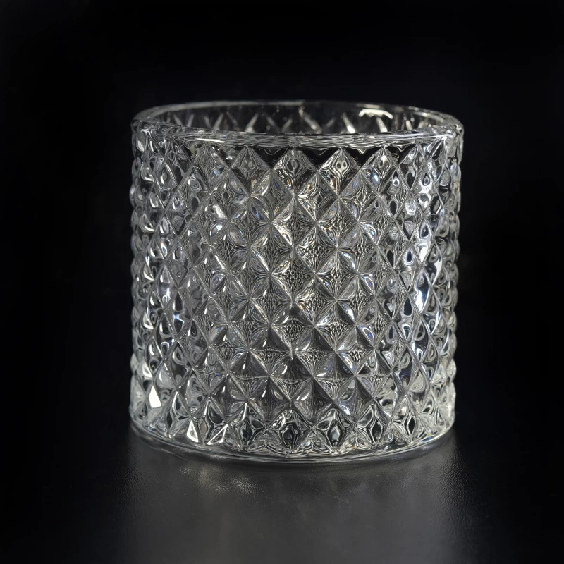 small size home decor diamond glass candle jar