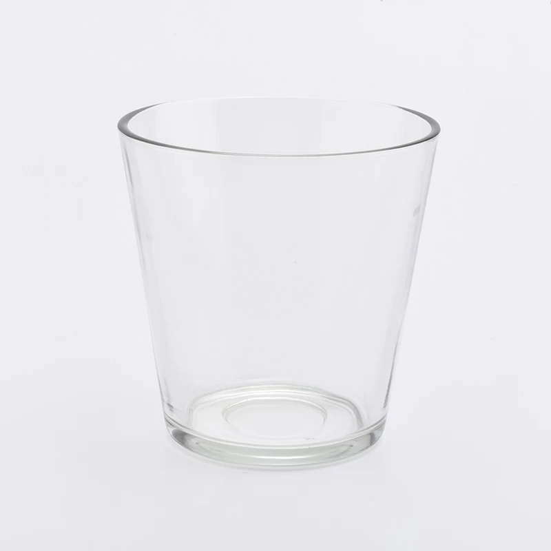 V shaped Glass Candle Jar Empty
