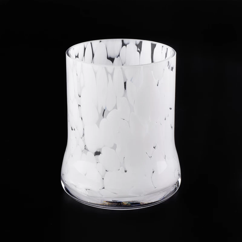 pure white handmade glass candle jar