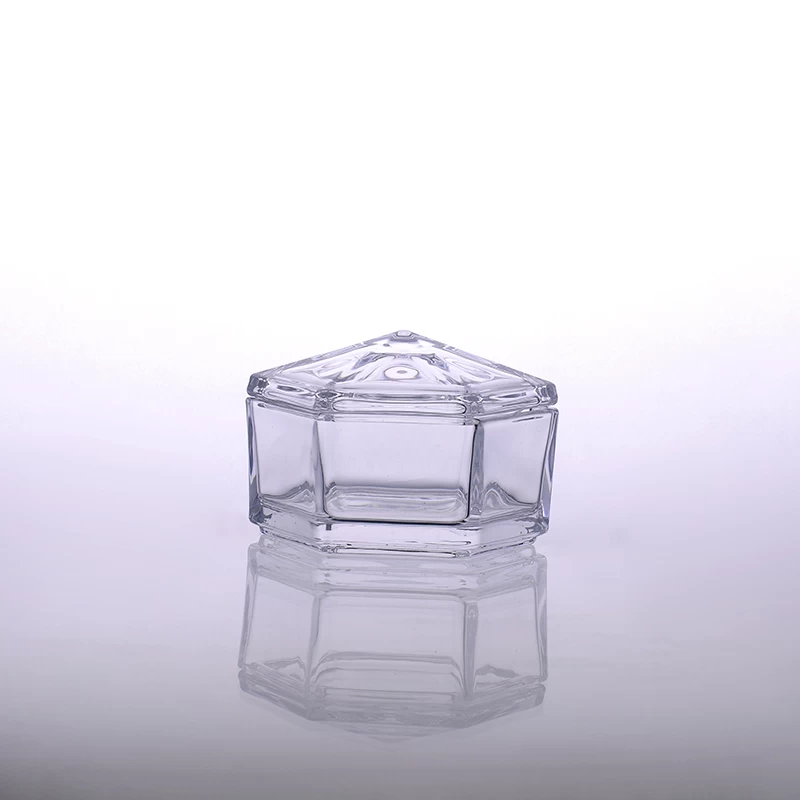 Unique hexagon design candle glass wholesale for home
