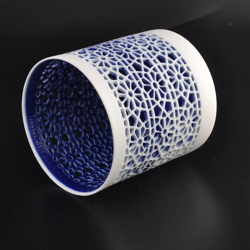 New hollow out home decoration ceramic candle holder