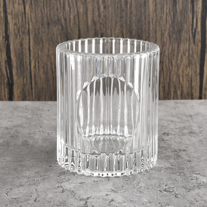 Luxury Glass Candle Vessel Custom Logo Glass Candle Holder