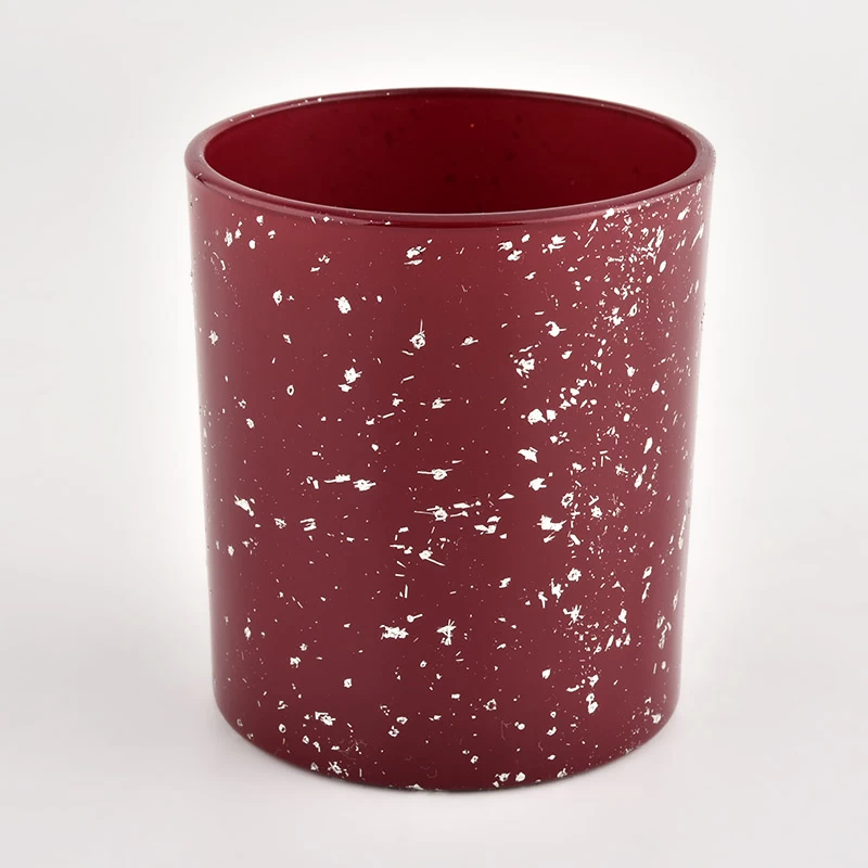 Wholesale home red glass candles container matte candle vessels for decorative