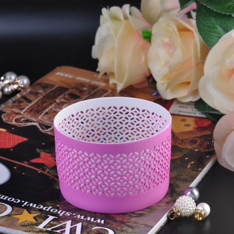 Porcelain matte pink tealight candle holders