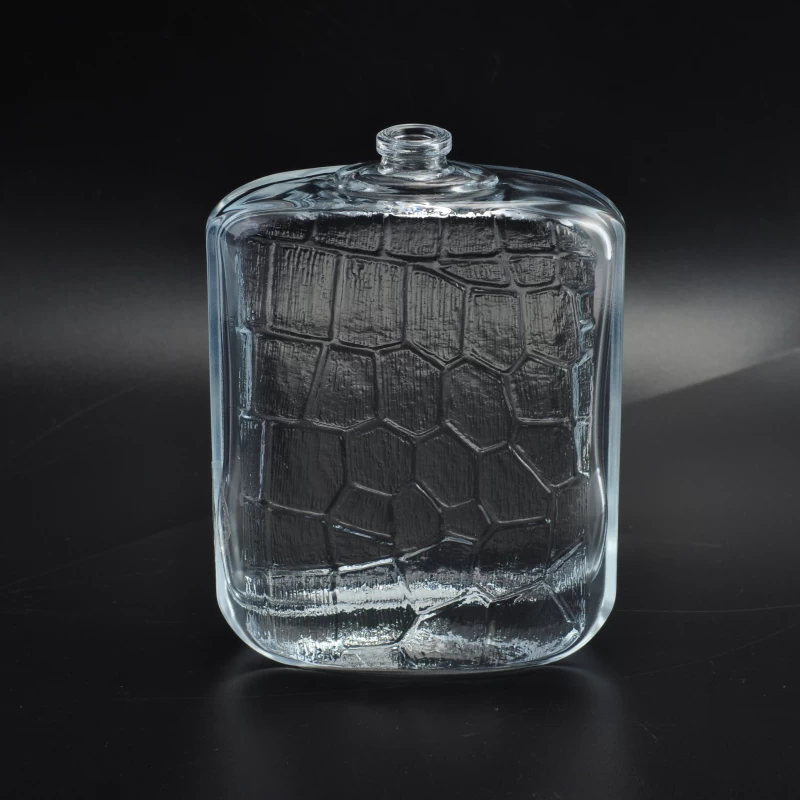 112ml crystal grid moire shape containers glass perfume bottle