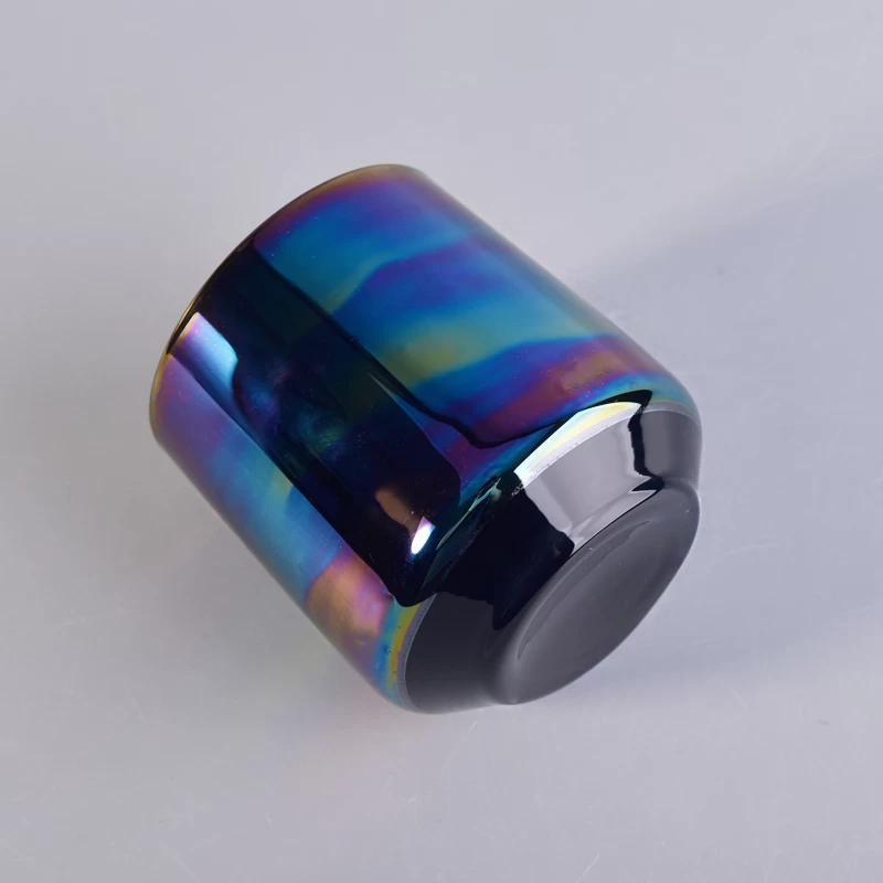 iridescent glass cup for candle 