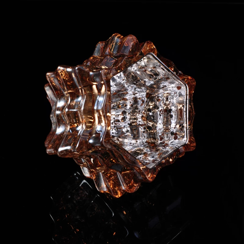Waxberry Shaped Electroplating Luxury Amber Glass Candle Holder