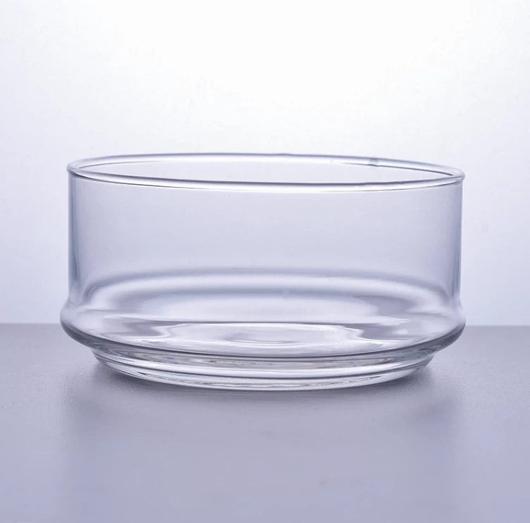 540ml large glass candle bowl with stair bottom