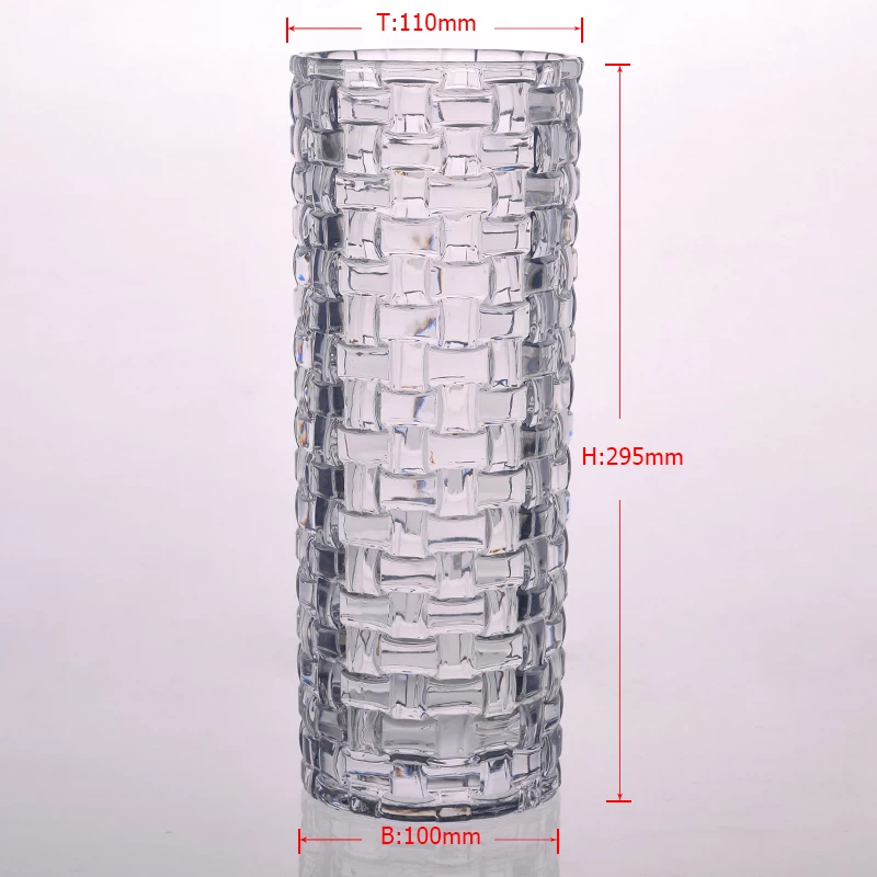 Embossed Cylinder Glass Vase Wholesaler from China