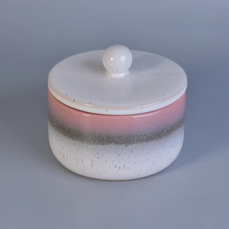 ceramic candle container with lid