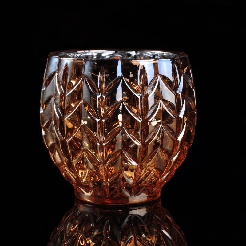 315ml amber ion-electroplating twinkling candle holder