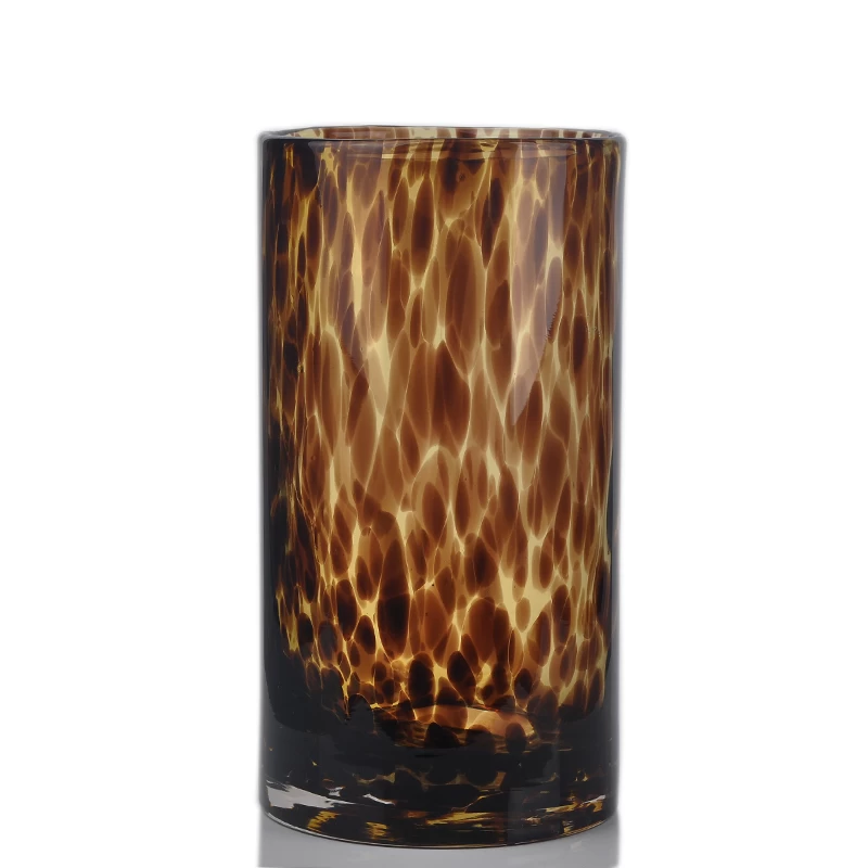 leopard glass vase