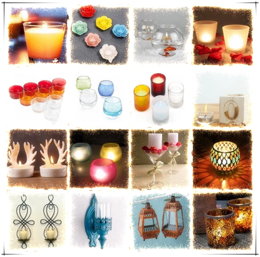 Various candle holders for coming festival