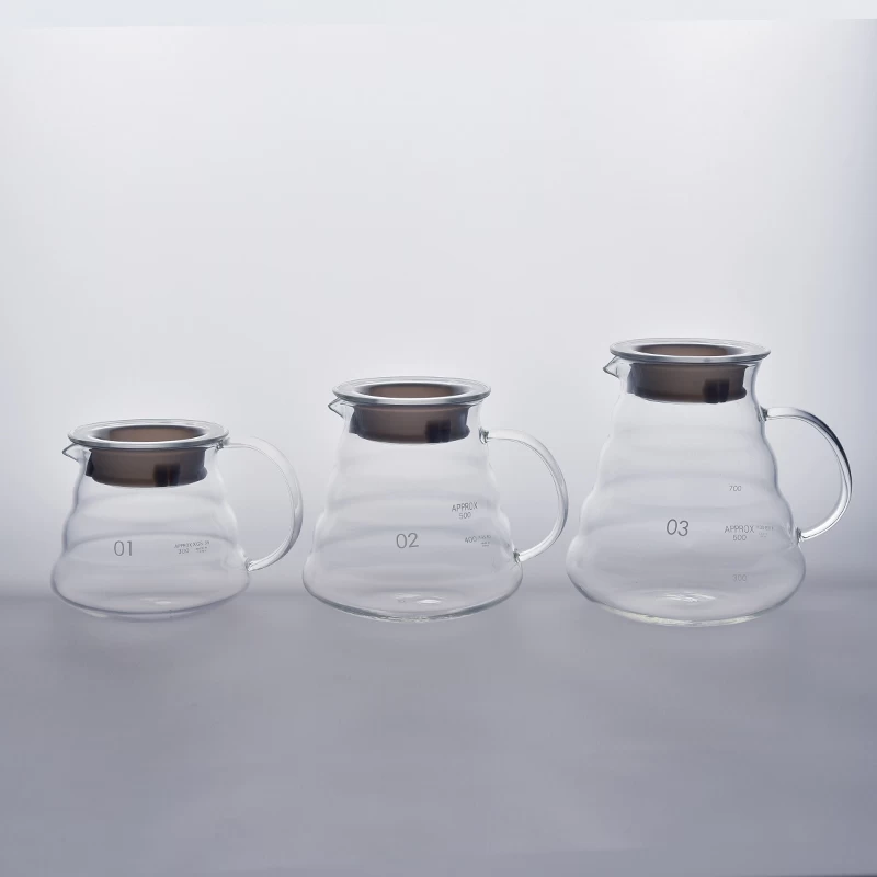 Heat resistant borosilicate glass pot for coffee water