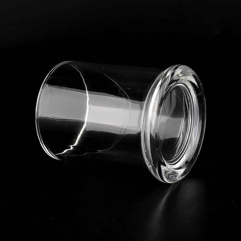 Transparent glass candle jar with glasses lid
