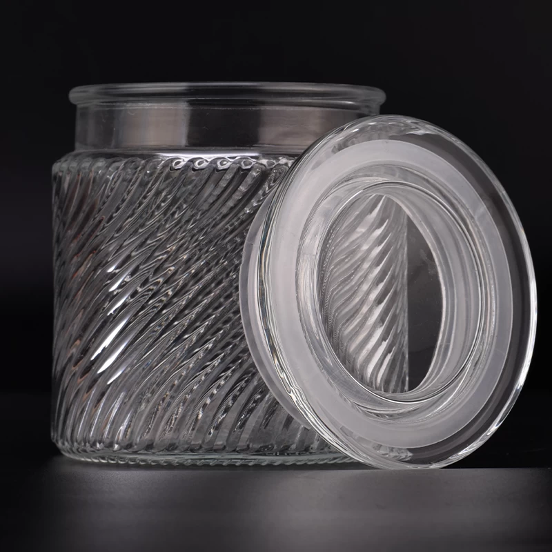 18oz luxury clear luxury glass candle jars with lids for home decor