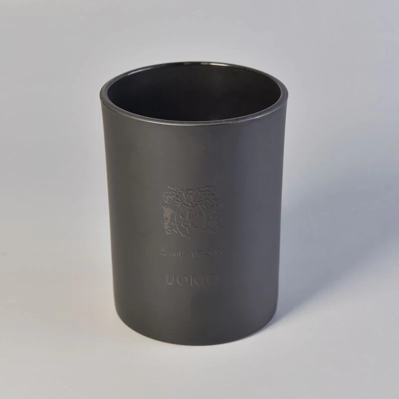 Luxury Matte Black Glass Candle Holders