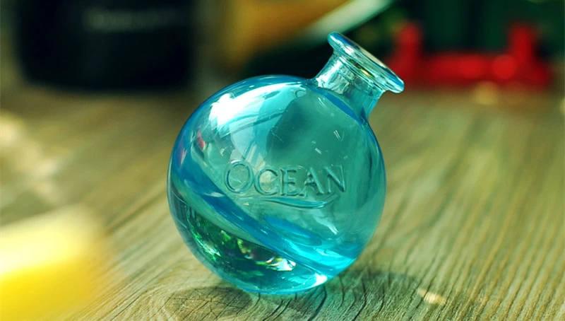 elegant blue ball shape perfume bottle