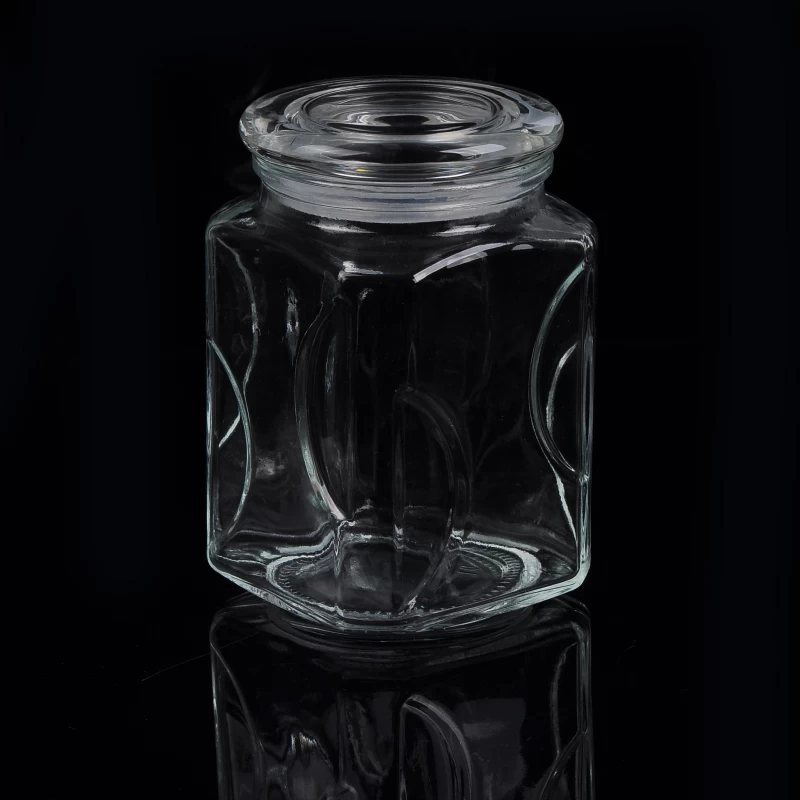 glass storage jar with stainless steel lid