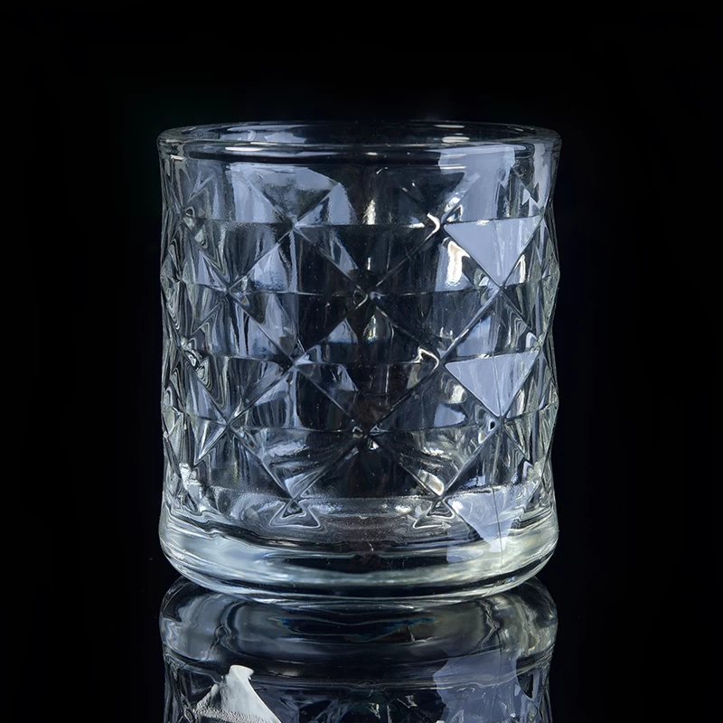275ml transparent diamond glass candle jar wholesale