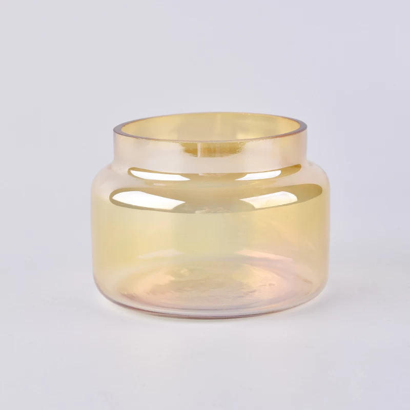iridescent plating glass candle jars