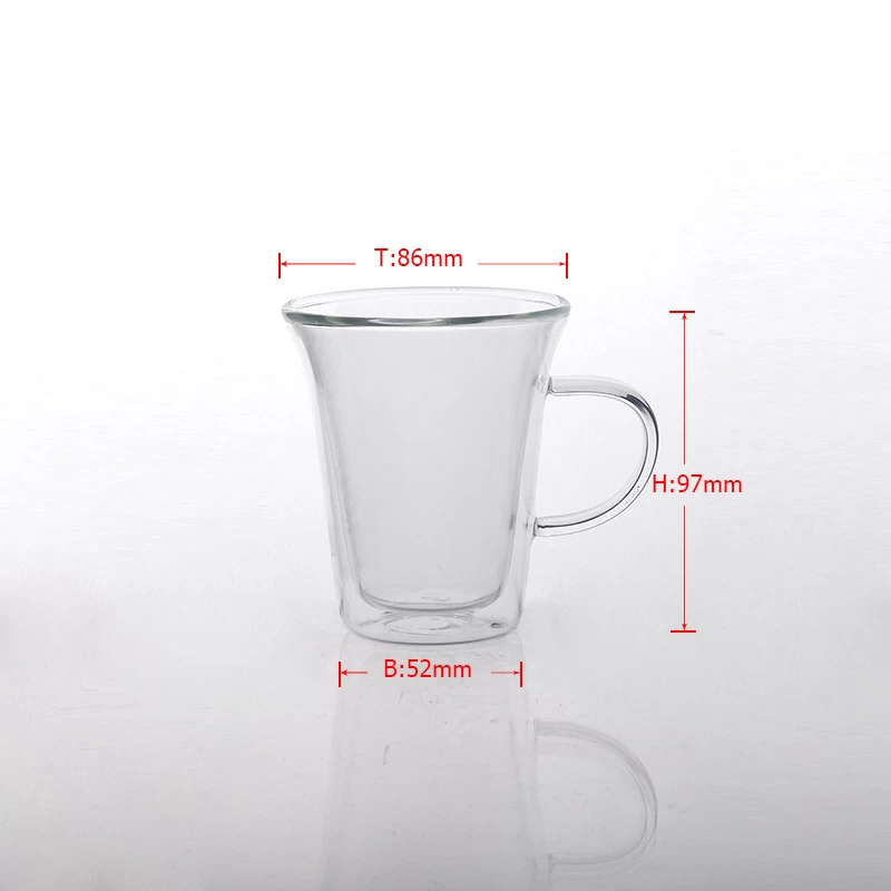 borosilicate double wall drinking water tea coffee beer cup