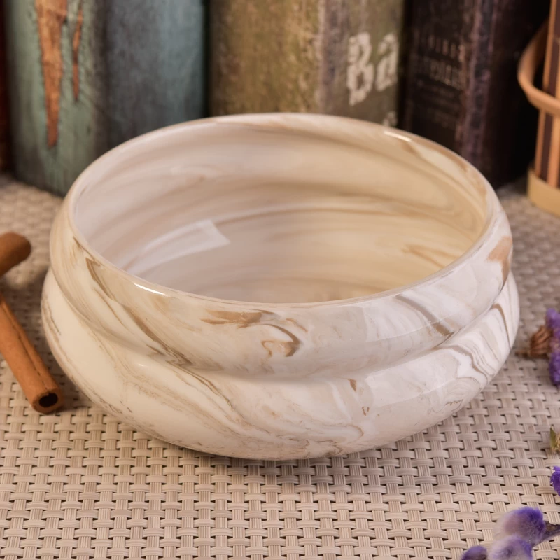 Custom color marble ceramic candle bowls